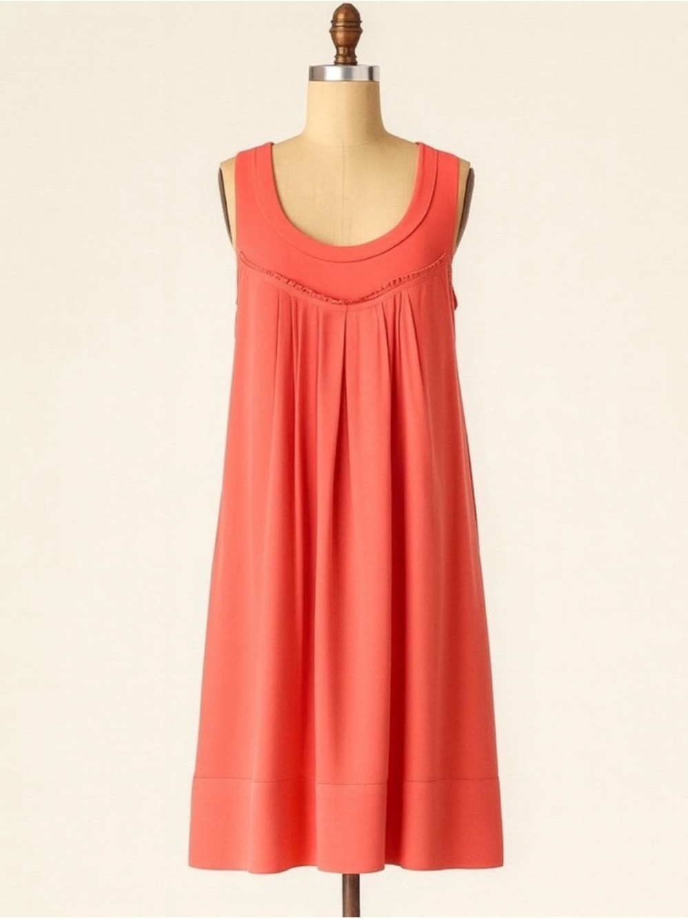 Anthropologie Womens Sunbaked Coral Edme & Esyllte Sleeveless Shift Dress, Small